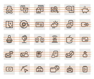 Very useful collection of simple icons in 7 thematic categories.